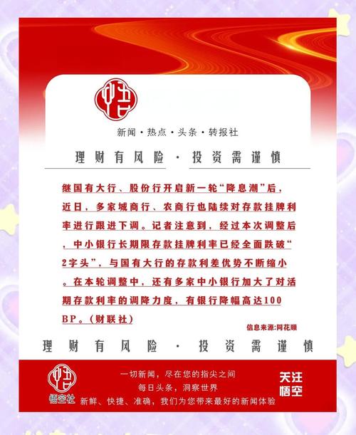 中小银行再掀“降息潮”，部分五年期利率下调达30个基点