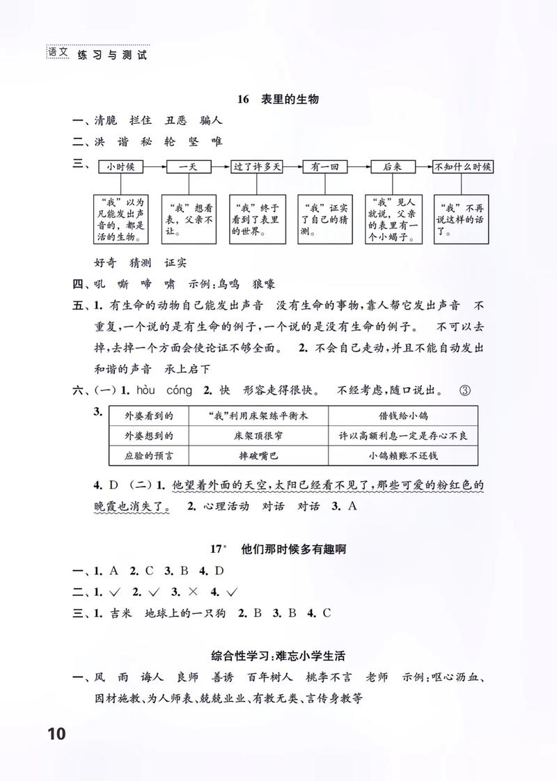 六年级下册语文练习册答案（六年级下册语文阅读题训练）