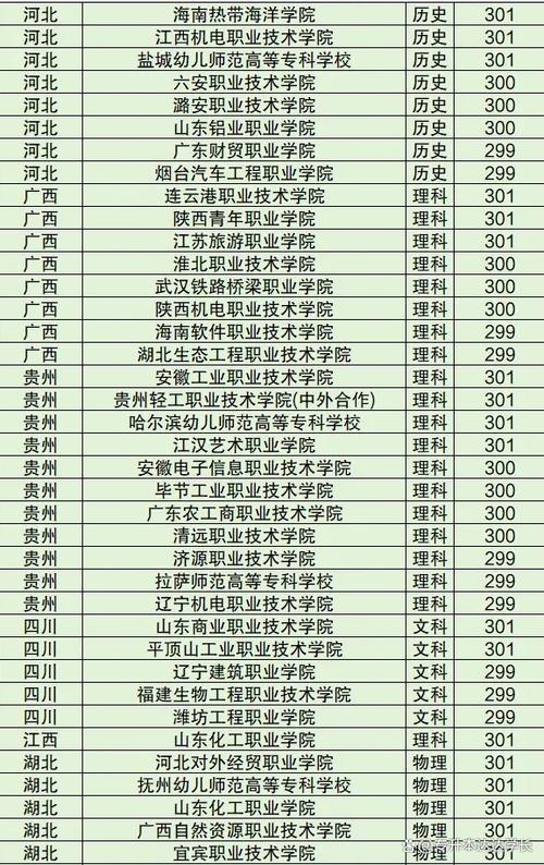 300分左右的好大专（免费公立职业学校）