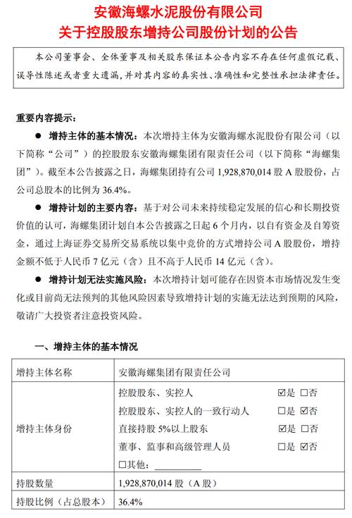 去年归母净利润同比增长5.42%	，海螺水泥：今年面临三方面风险