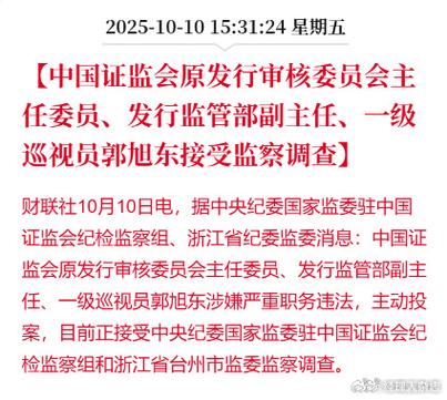 中国证监会原发行审核委员会主任委员郭旭东涉嫌职务犯罪被移送检察机关审查起诉